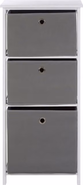 Orsina Nordic Style Grey Fabric and Metal 3-Drawer Cabinet
