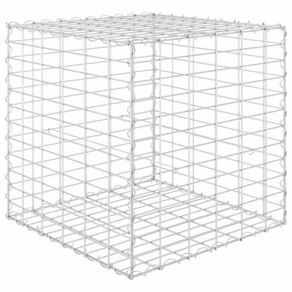 Berkfield Home Durable Cube Gabion Raised Bed in Silver Steel Wire, W/D/H: 60 x 60 x 60 cm – 2