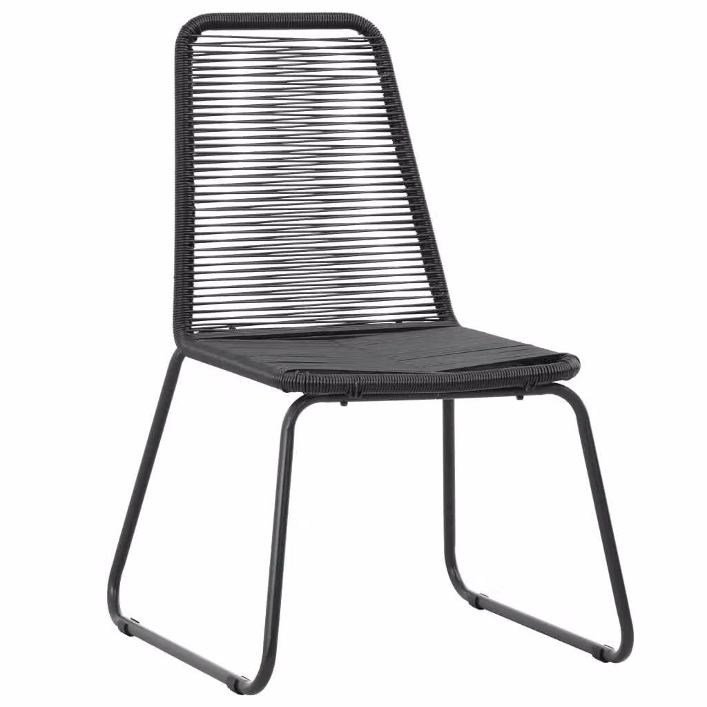 Berkfield Home Set of 2 Modern Black Poly Rattan and Steel Outdoor Chairs – 2