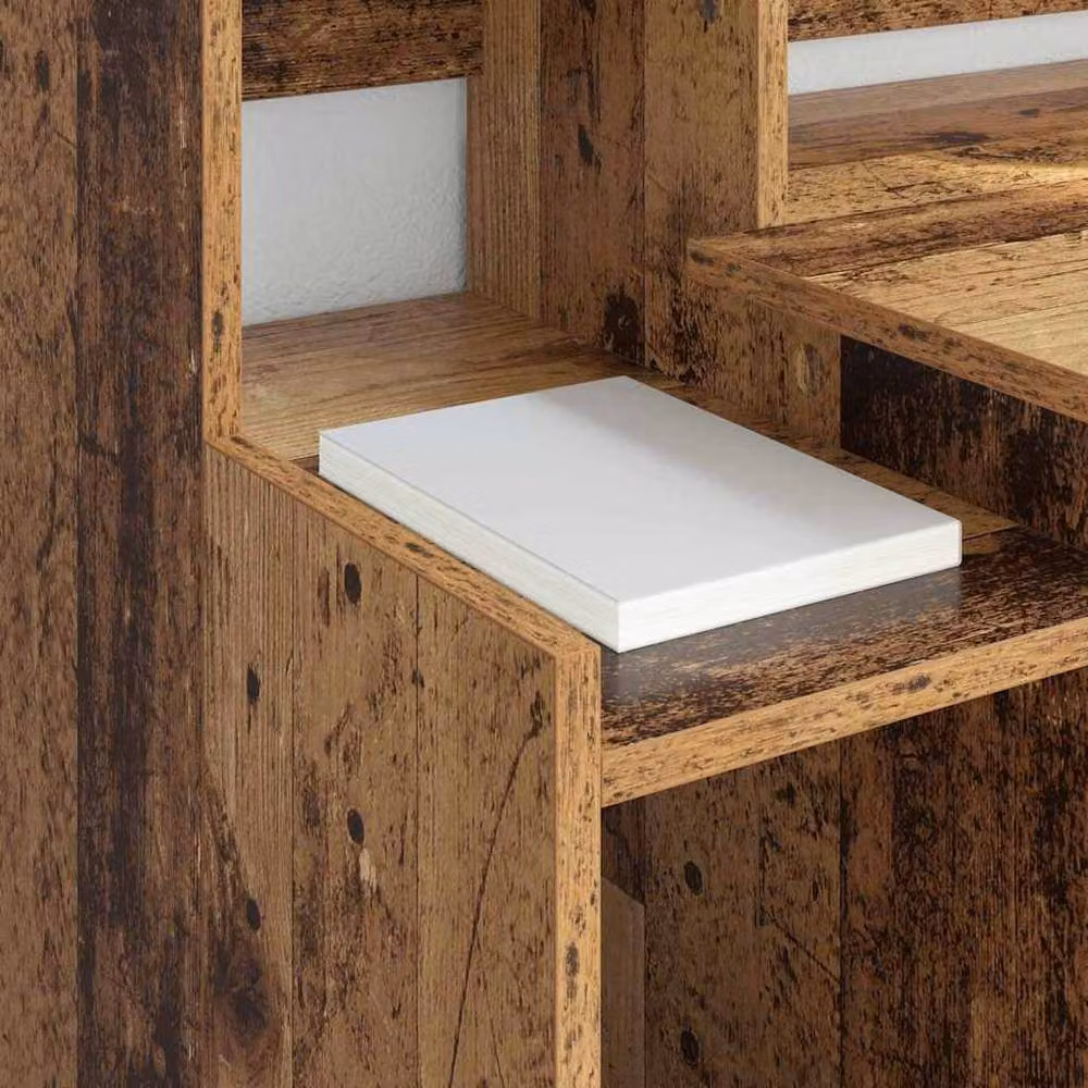 Berkfield Home Writing Desk with Storage Shelf in Brown Engineered Wood – 4