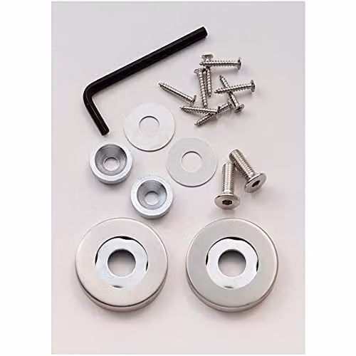 Loops Satin Brushed Stainless Steel Pull Handle Rose Pack with Concealed Fixings, Silver, W: 52 mm, D: 8 mm