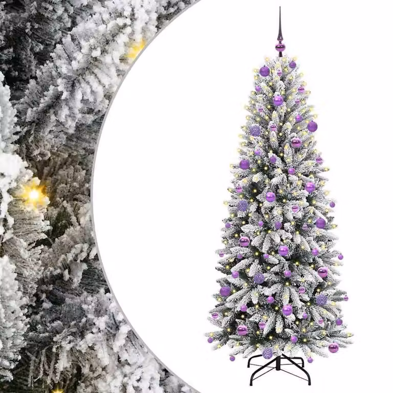 Berkfield Home Artificial Christmas Tree with 300 White LEDs, W/D/H: 73 x 73 x 180 cm