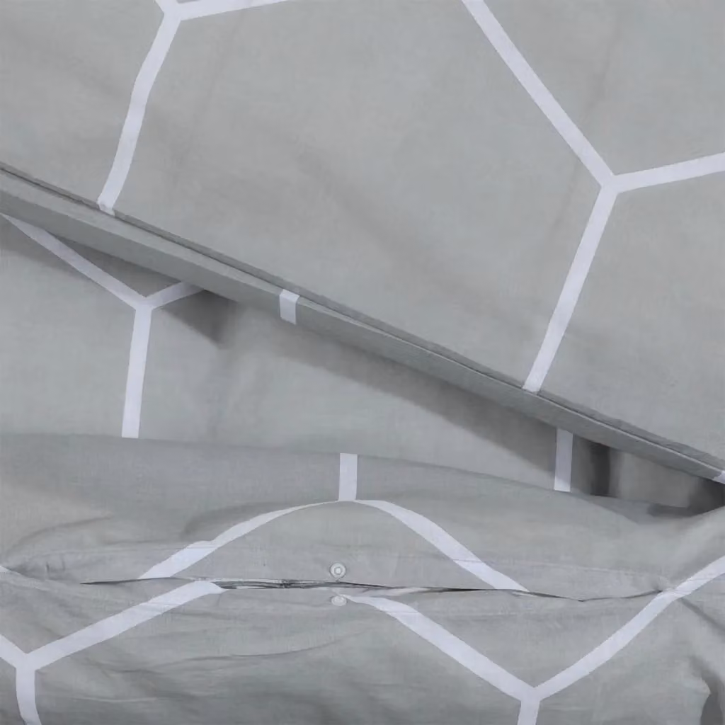 Berkfield Home Grey Cotton Duvet Cover and Pillowcase Set – 3