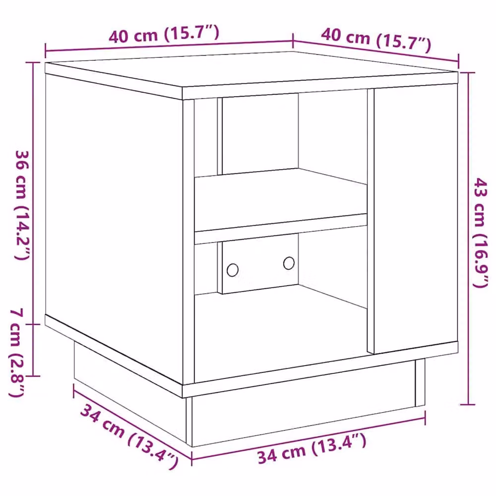 Berkfield Home Artisan Oak Coffee Table, Brown, W/D/H: 40 x 40 x 43 cm – 6