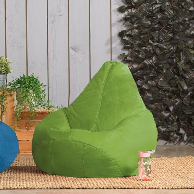 ICON Set of 2 Kids Recliner Beanbag Chairs, Purple and Lime Green, Water Repellent Fabric