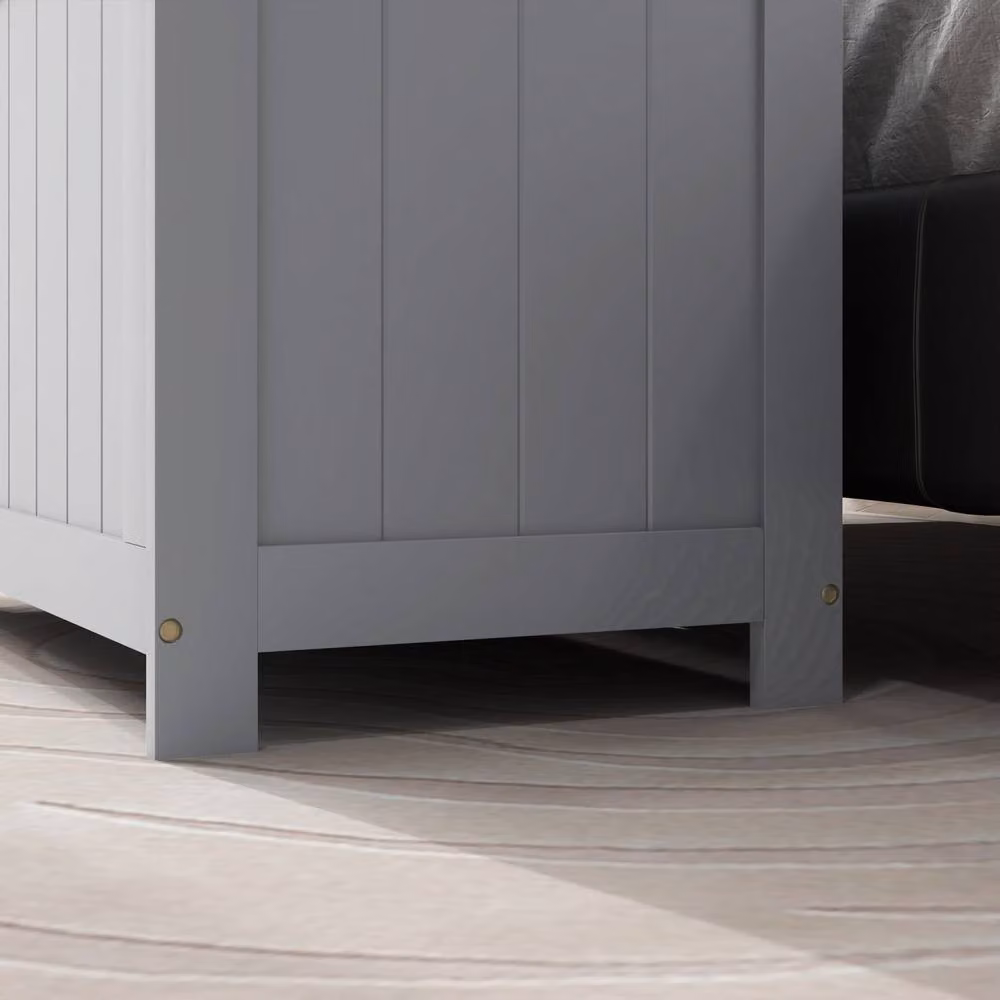 Wyld Haus Halumo Grey Wooden Panelled Blanket Storage Chest W/D/H: 40 x 48 x 40 cm – 6