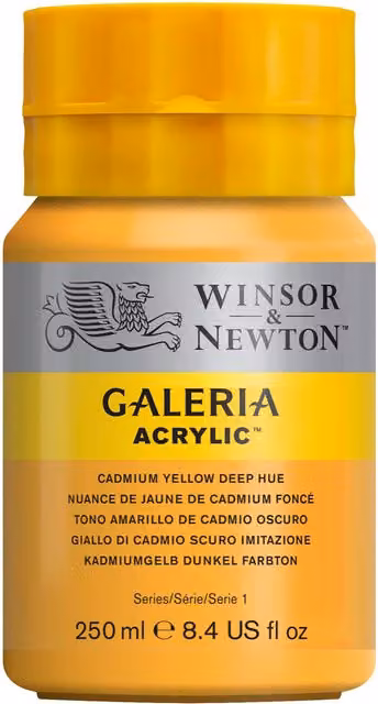 Winsor and Newton Galeria Acrylic Paint Cad Yellow Deep 250ml