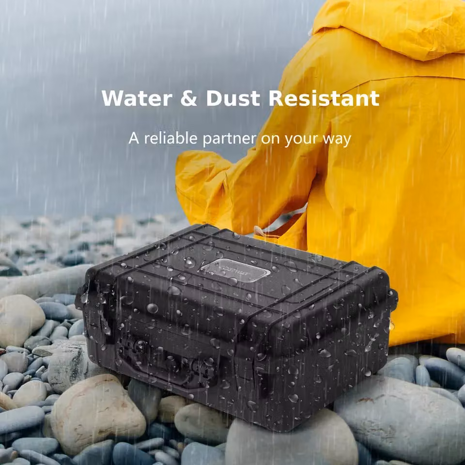 Costway Waterproof Hard-Shell Dry Box with Inserts, Black, W: 34 cm, D: 31 cm, H: 16 cm – 5