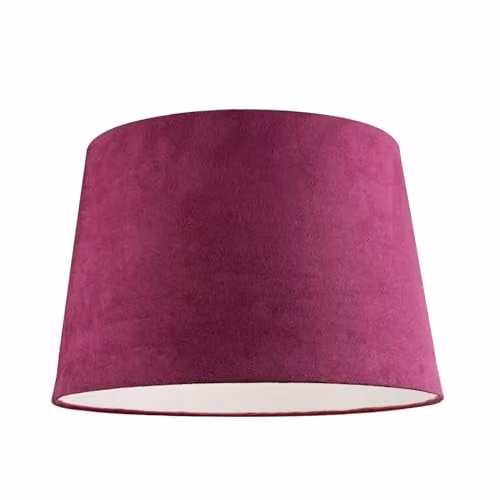Happy Homewares Pink Velvet Fabric Drum Lamp Shade with White Lining, W/D/H: 30 x 20 x 30 cm
