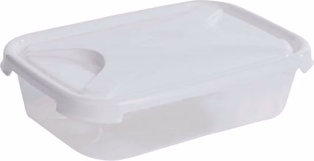 Wham Transparent and White Plastic Rectangular Food Container with Snap Lid, 1.0 l