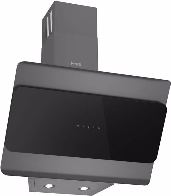 Ferre 60cm Wall Mounted Layered Glass Cooker Hood in Grey