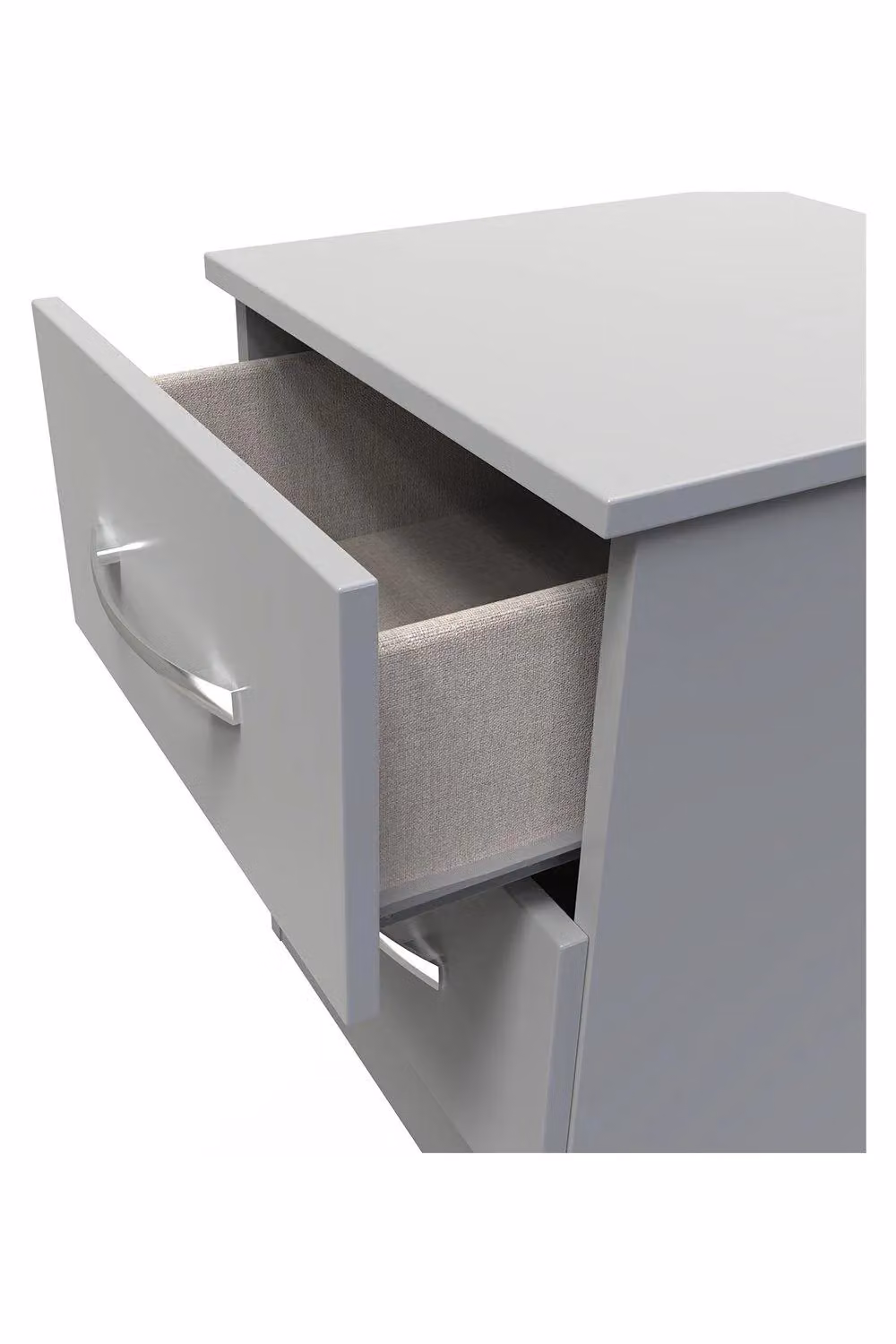 Ready Assembled 2 U Hampshire 2 Drawer Bedside Cabinet in Dark Grey – 2