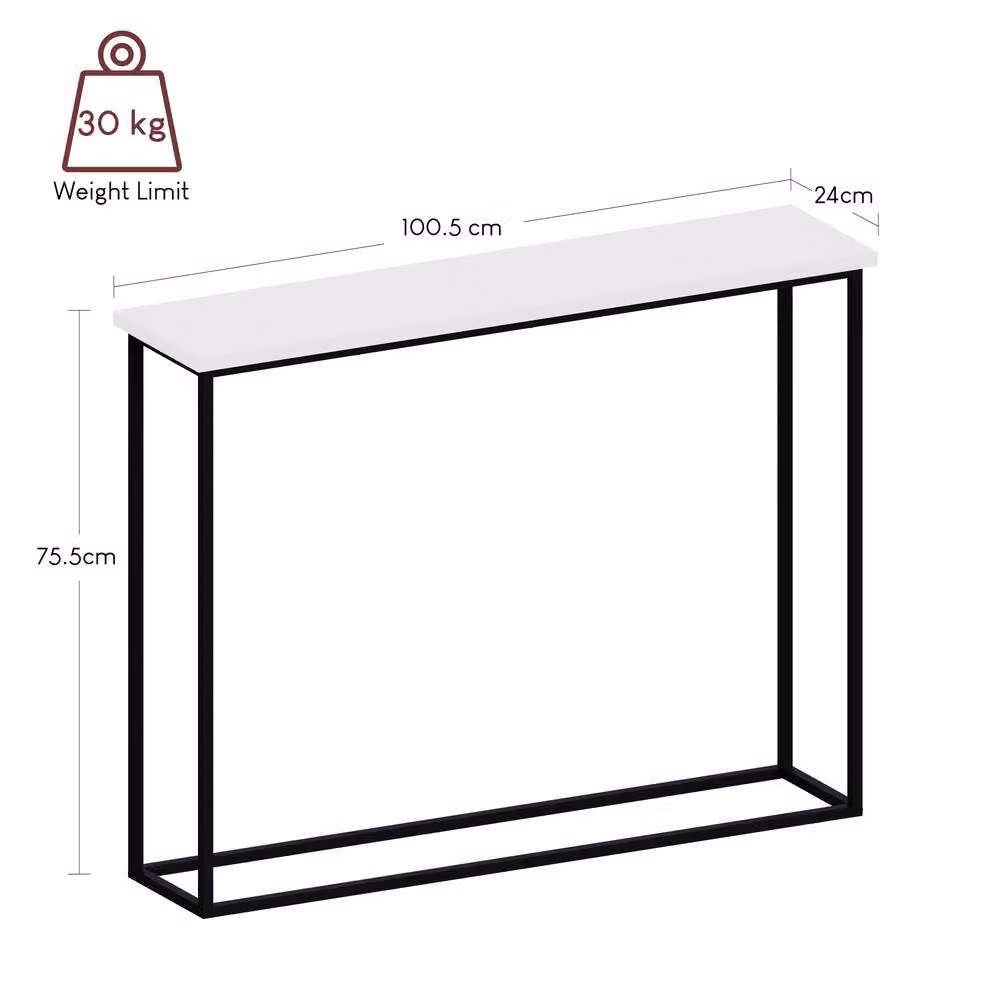 Vida Designs White Multi-purpose Console Table with Metal Legs – 2