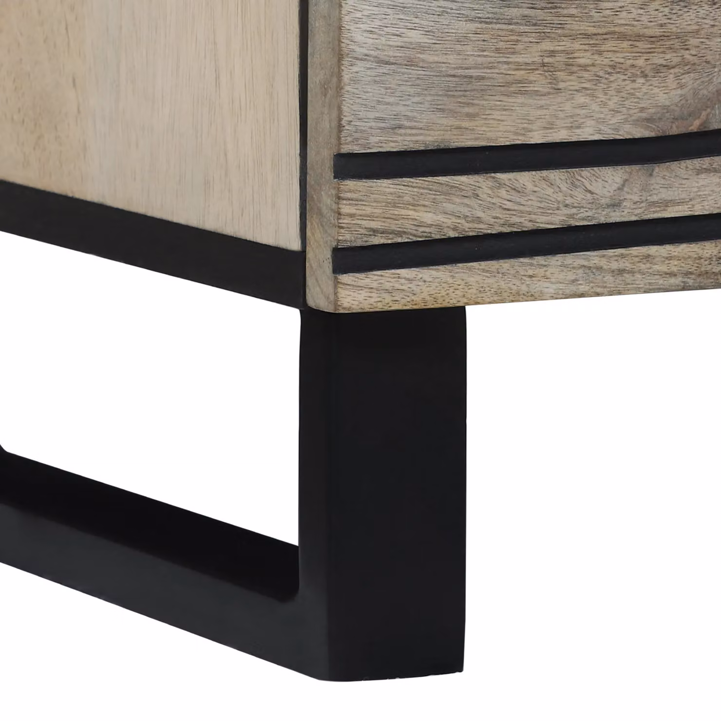 Berkfield Home Set of 2 White Rustic Solid Mango Wood Sideboards, W/D/H: 60 x 33.5 x 75 cm – 6