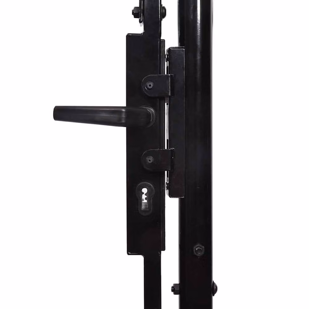 Berkfield Home Black Steel Double Swing Garden Gate, W: 400 cm, H: 175 cm – 2