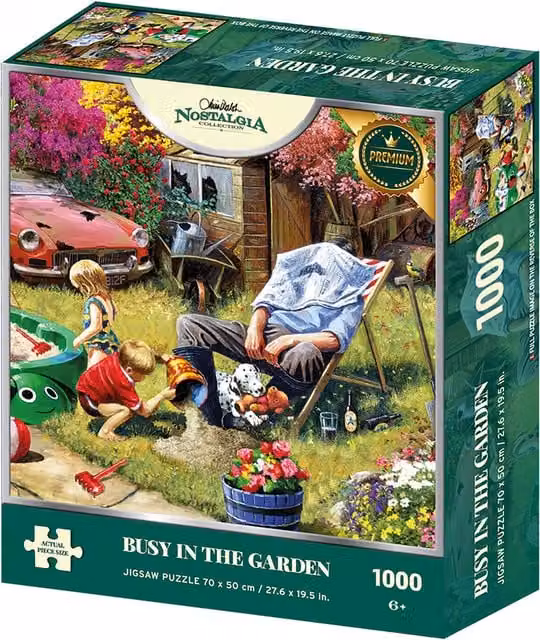Nostalgia Collection Busy In The Garden 1000 Piece Jigsaw Puzzle, Multicolour