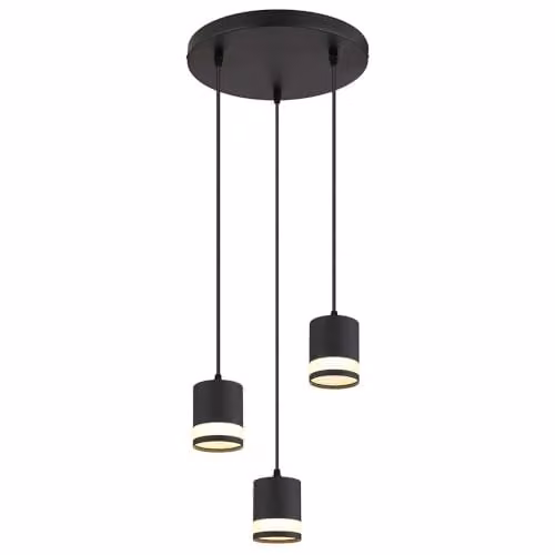 Netlighting Lucero Cluster Pendant Ceiling Light in Matt Black, 3x GX53, 3000K – 1