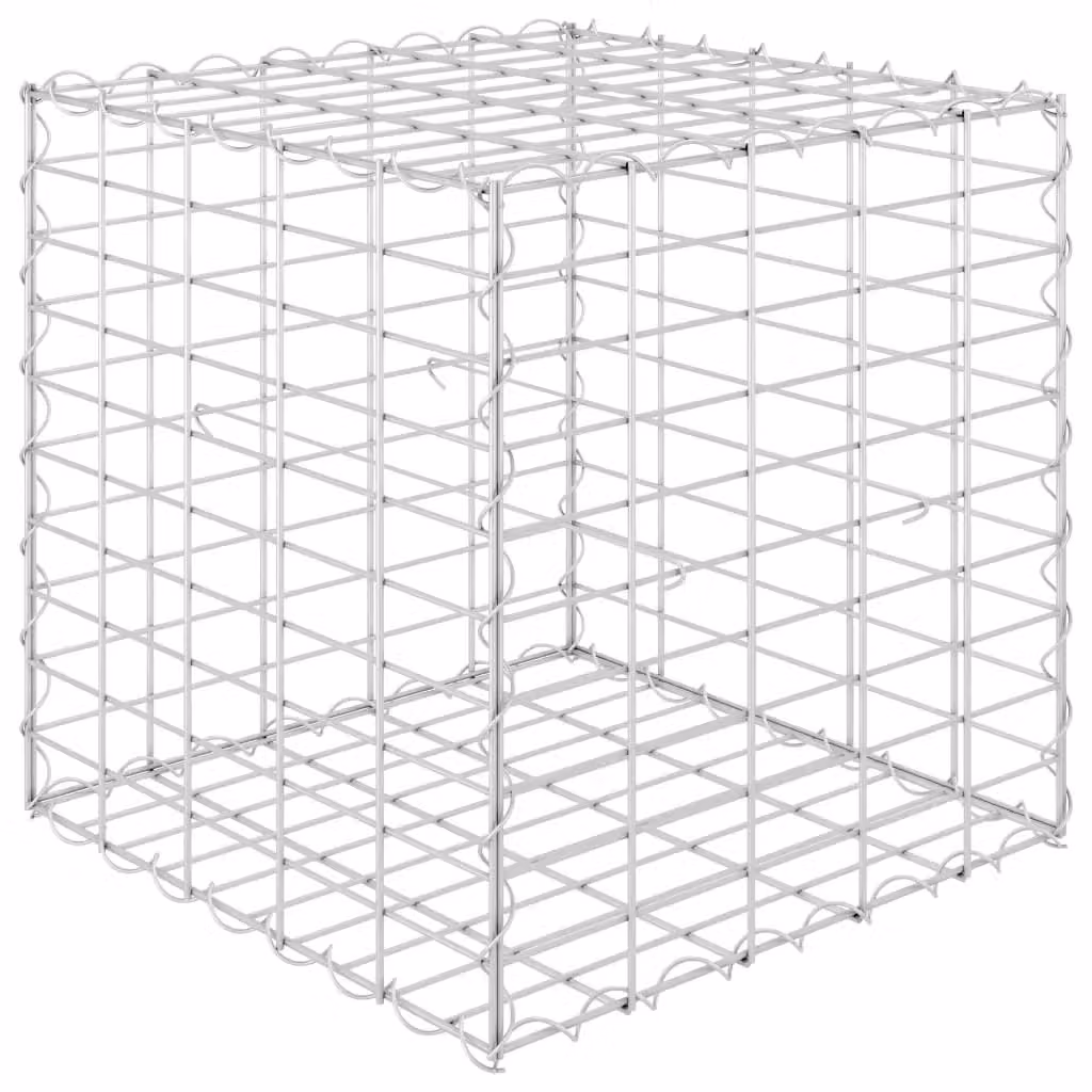 Berkfield Home Cube Gabion Raised Bed in Silver Steel Wire Mesh, W/D/H: 50 x 50 x 50 cm – 2