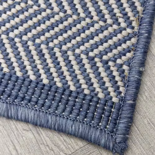 runrug Reversible Indoor/Outdoor Abstract Hallway Runner Rug in Blue, W/D: 60 x 210 cm – 3