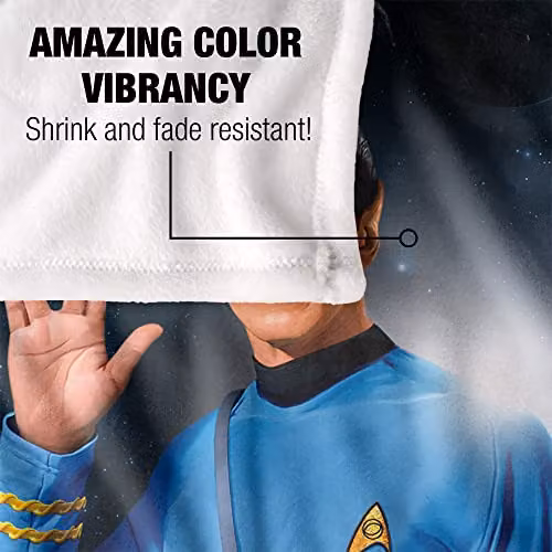 Trevco Star Trek Spock Super Soft Fleece Throw Blanket, White, W/D/H: 152 x 127 cm – 3