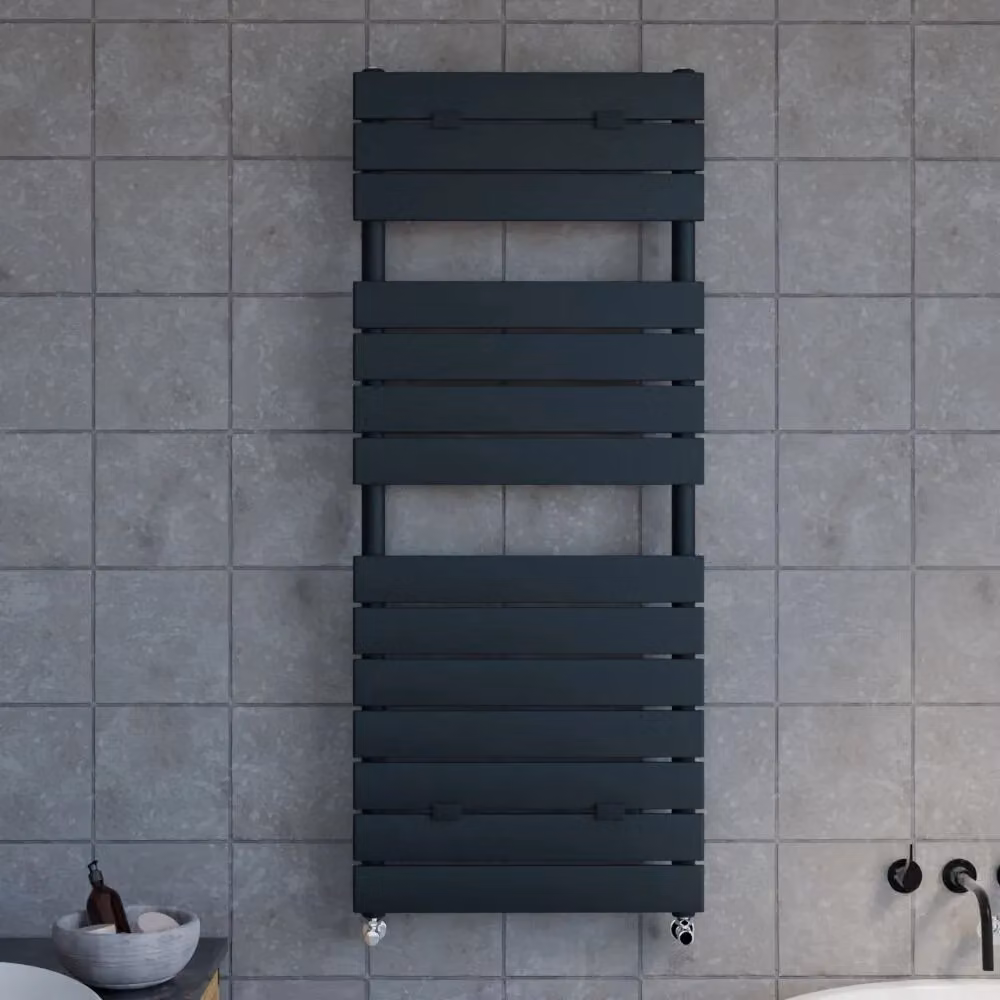 Balterley Anthracite Grey Towel Rail with 14 Flat Panels, W: 121.3 cm, H: 50.0 cm, D: 5.0 cm – 2