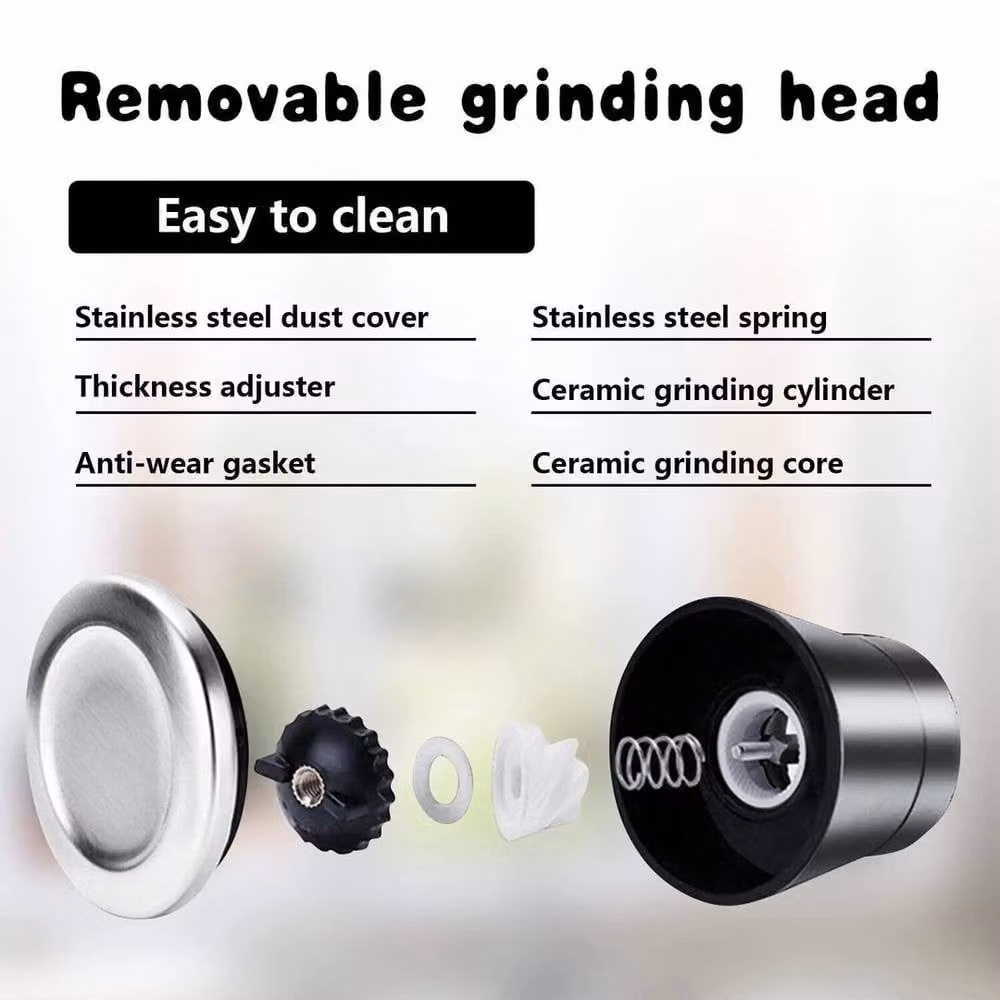 PAWNORA 2 Pack Adjustable Stainless Steel and Glass Salt and Pepper Mill Grinder Set in Silver – 5