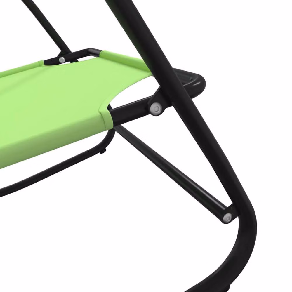 Berkfield Home Set of 2 Green Rocking Sun Loungers with Powder Coated Steel Frame and Textilene Fabric – 3