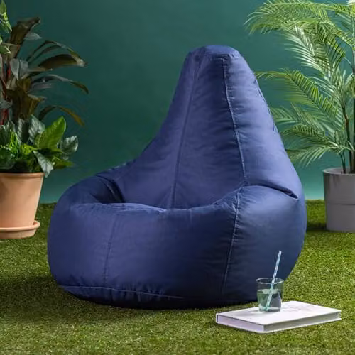 Bean Bag Bazaar 2 Pack of Blue Outdoor Bean Bags for Adults with Filling Included – 2
