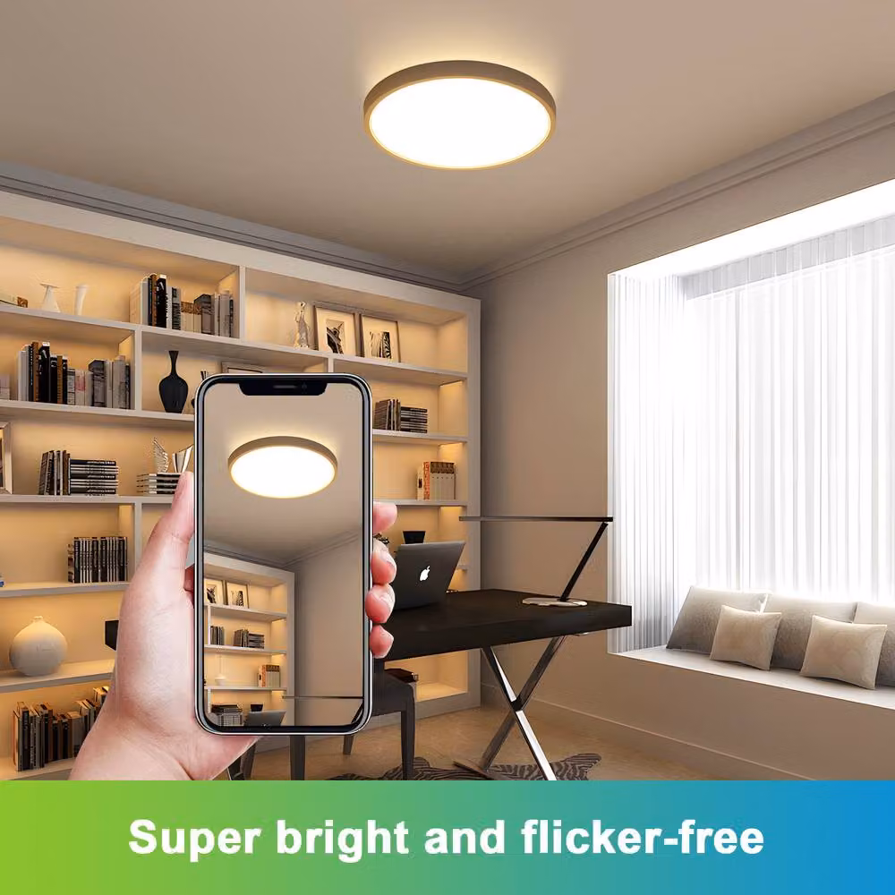 Pheashine White Round Ultra-Thin LED Ceiling Light, 3000K Warm White, IP65, Diameter: 40 cm – 5