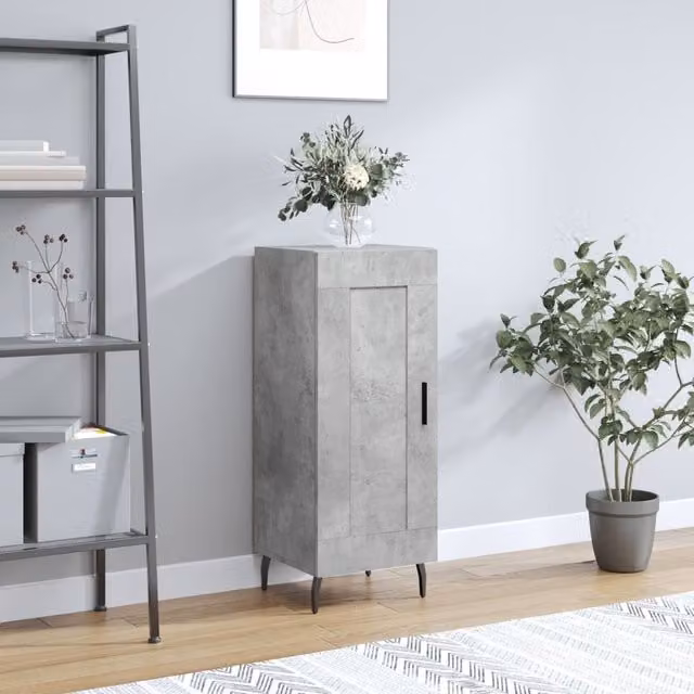 Berkfield Home Modern Sideboard in Concrete Grey, W/D/H: 34.5 x 34 x 90 cm – 1