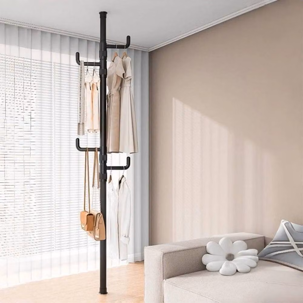 Kelvenix Black Telescopic Ceiling Corner Laundry Pole in Carbon Steel – 3