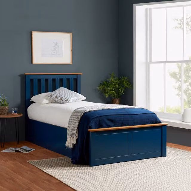 Birlea Phoenix Single Storage Ottoman Bed in Blue
