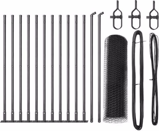 Berkfield Home Grey Steel Hexagon Fence 0.4 x 25 m
