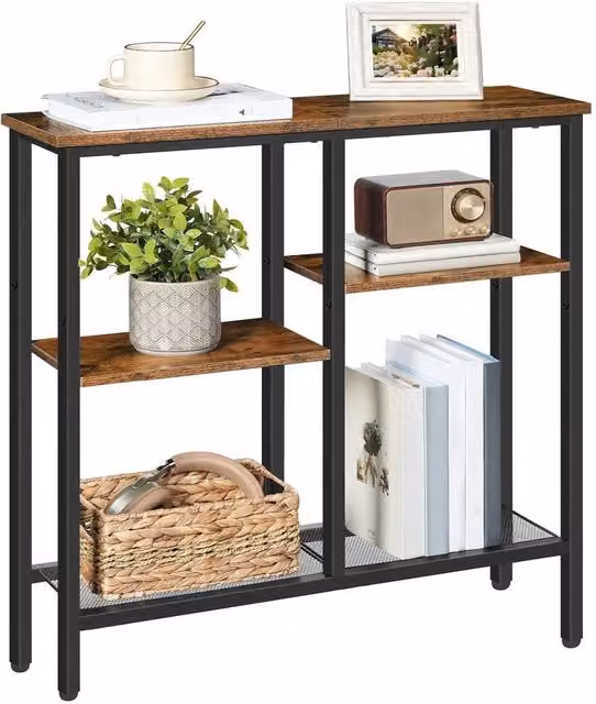 FORGEVIO Industrial Display Table in Brown, W/D/H: 75 x 22 x 76 cm