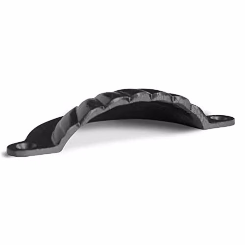 Hammer and Tongs Matt Black Iron Fluted Cabinet Drawer Handles, Pack of 4, W: 95 mm x H: 50 mm – 2