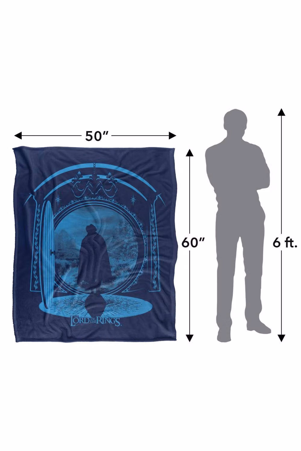 LOGOVISION Lord of the Rings Frodo Shire Door Super Soft Silky Touch Fleece Throw Blanket, Multicolour, W: 152 cm, D: 127 cm – 7