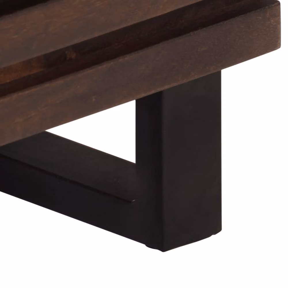 Berkfield Home Set of 2 Solid Mango Wood Bedside Cabinets in Brown, W/D/H: 40 x 33 x 46 cm – 4