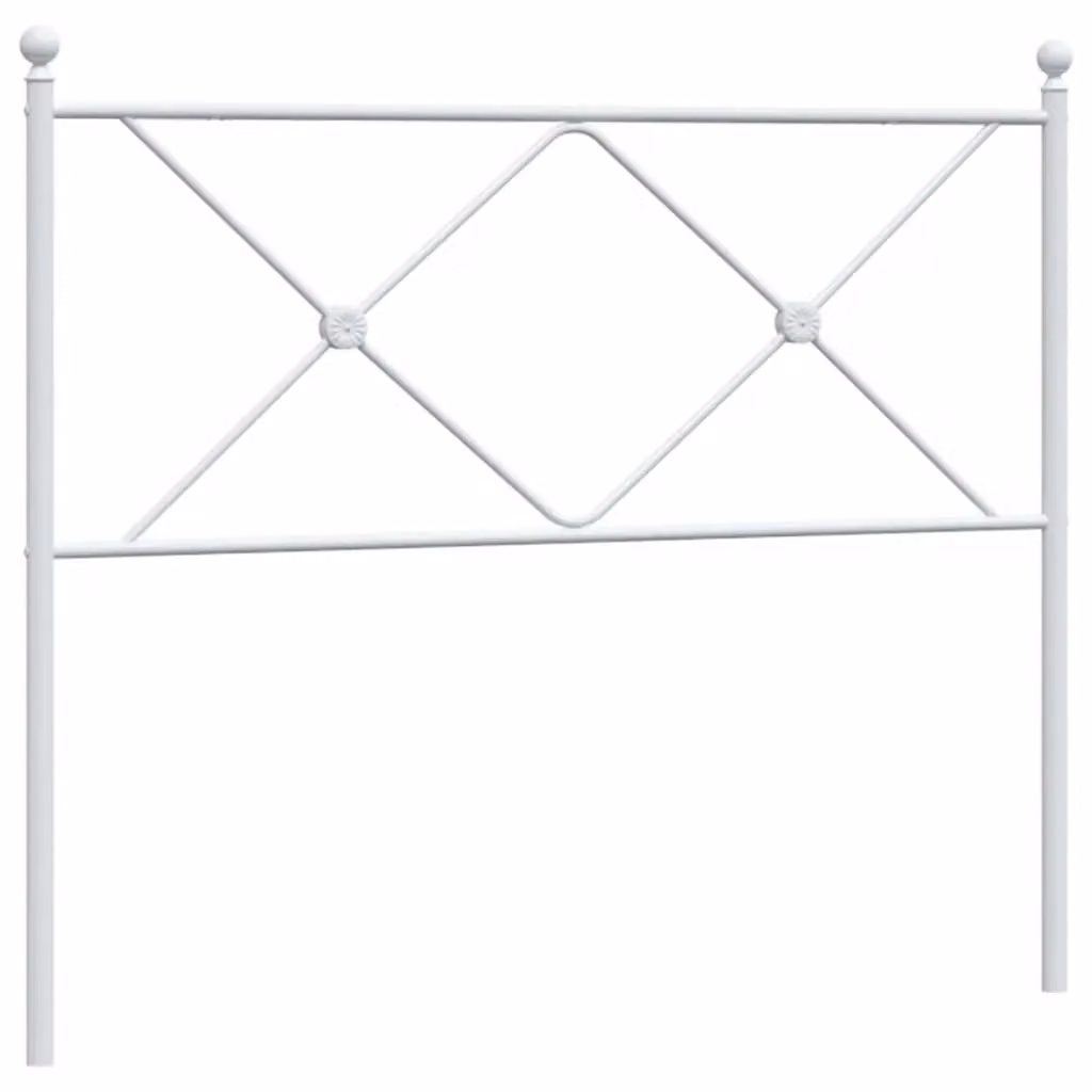 Berkfield Home Classic Metal Headboard in White – 2