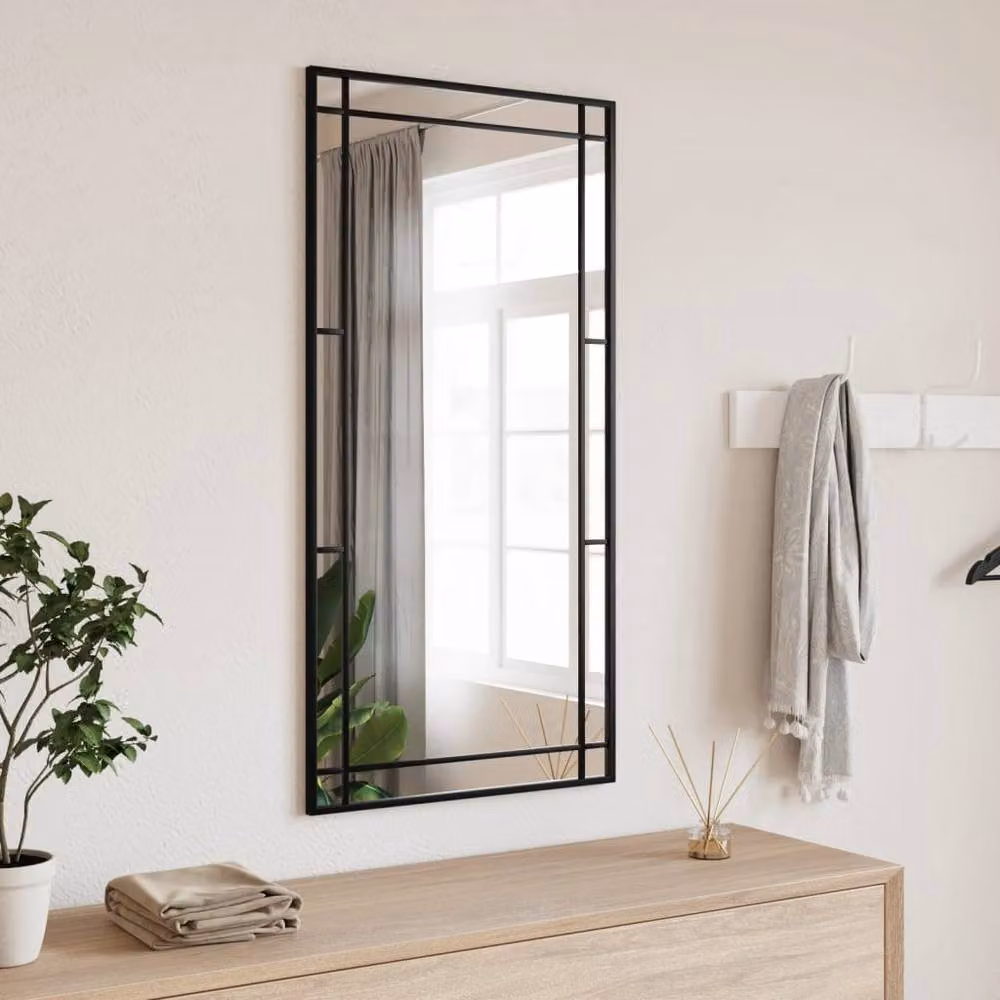 Berkfield Home Minimalist Rectangular Wall Mirror in Black, W: 50 cm, H: 100 cm – 2