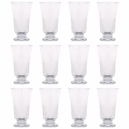 LAV Troya Glass Footed Tumblers, 150ml, Pack of 12, Transparent – 1