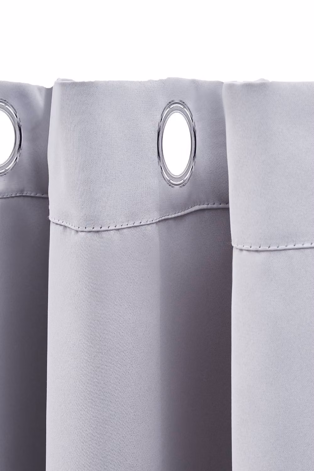 Living and Home 2-Panel Light Grey Blackout Curtains, Polyester Thermal Insulating Eyelet Curtains, W: 229 cm, H: 229 cm – 3
