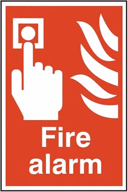 Scan Fire Alarm PVC Sign, Red and Multicolour, W: 20 cm, H: 30 cm – 1