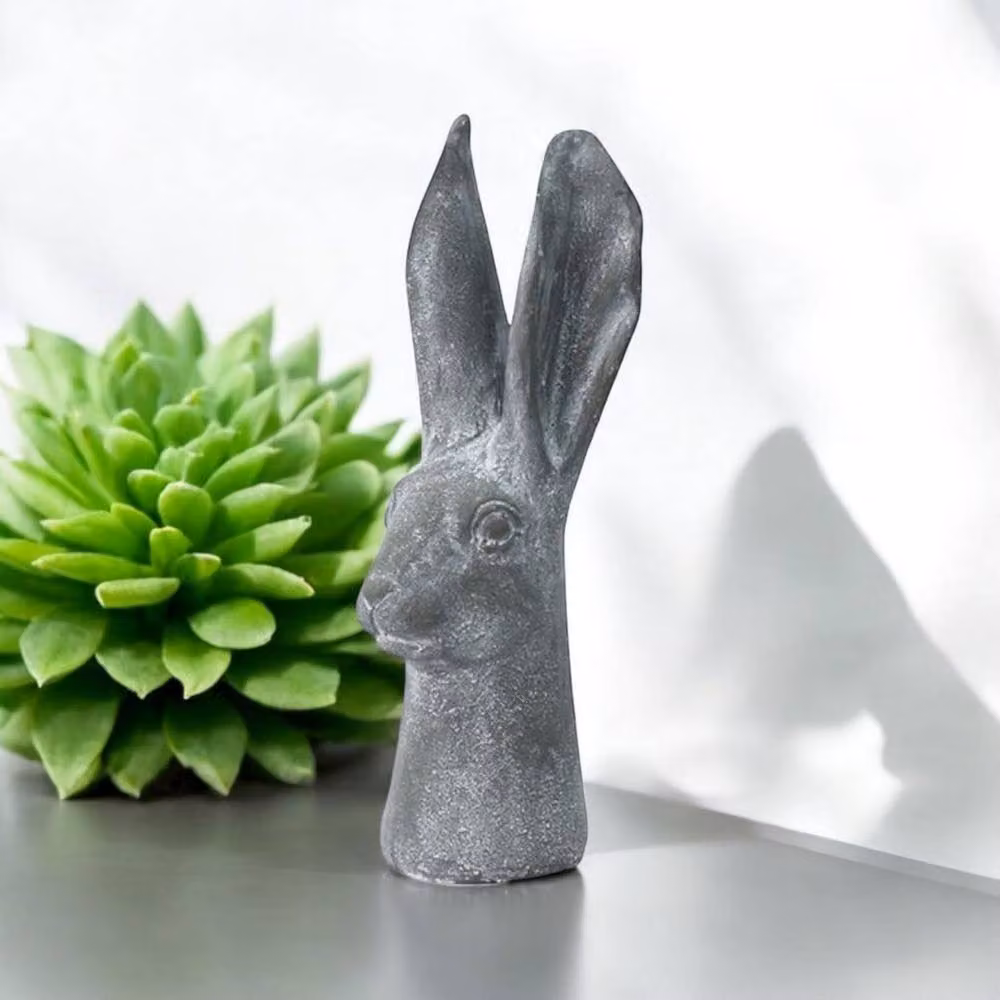 Minster Rabbit Ornament in Grey Resin, W: 11 cm, D: 11 cm, H: 29 cm – 2