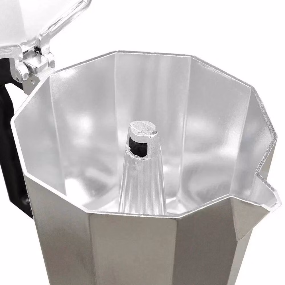 VOGREX Silver Aluminium 3 Cup Stovetop Moka Pot Espresso Maker – 3