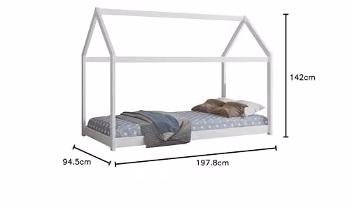 Kosy Koala White Solid Wood House Bed Frame for Children W/D/H: 90 x 190 cm – 2