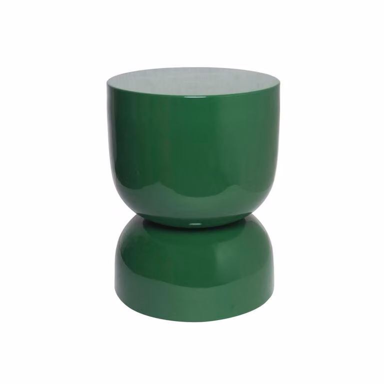 sweeek Round Metal Coffee Table, Side Table or Bedside Table with Glossy Finish in Dark Green, W/D/H: 42 x 42 x 75 cm