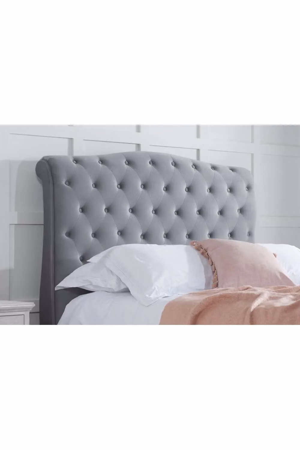 Birlea Colorado Grey Velvet Upholstered Bed Frame W/D/H: 248 x 180 x 150 cm – 2