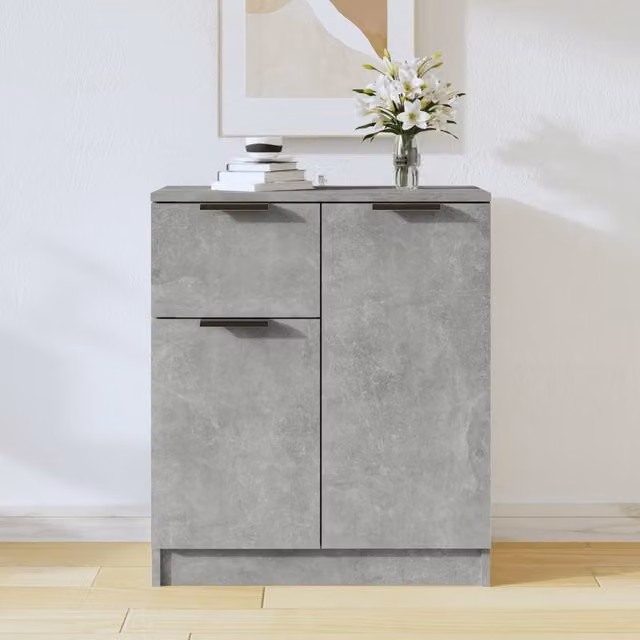 Berkfield Home Sideboard in Concrete Grey, W/D/H: 60 x 30 x 70 cm