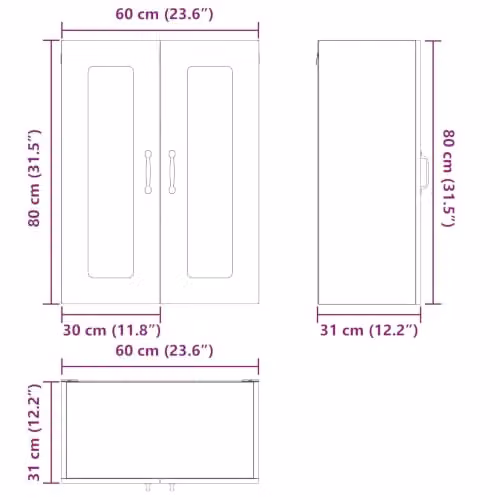 vidaXL Kalmar Dishwasher Panel in White, W/D/H: 60 x 31 x 80 cm