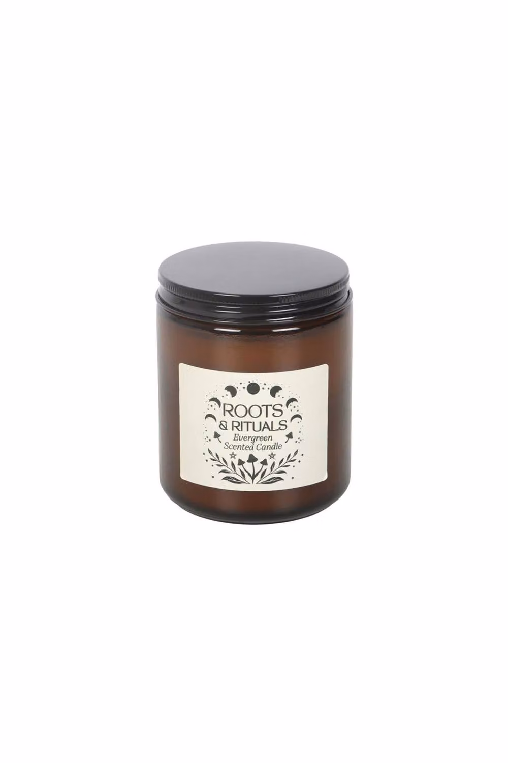 KDMD Roots & Rituals Evergreen Forest Scented Candle in Brown Amber Glass with 22h Burn Time – 2
